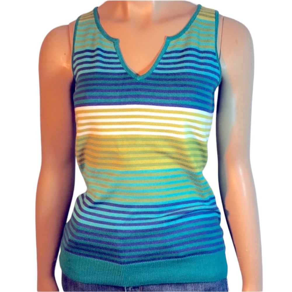New York & Co Knit Stripe Top Sz S